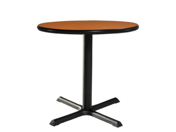 CECA-027 | 30" Round Cafe Table w/ Orange Top and Standard Black Base -- Trade Show Furniture Rental